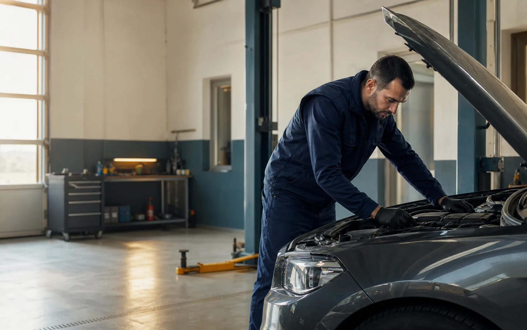 Mehaničar provjerava automobil koji gubi snagu
